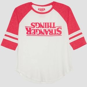 STRANGER THINGS Raglan Sleeve Baseball T-shirt Sz M